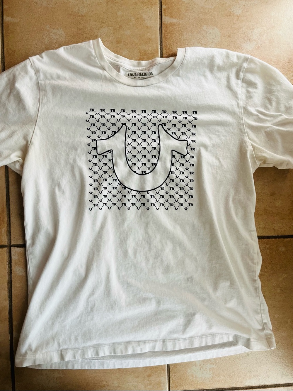 True Religion White Logo Graphic Tee - womens xl - 100% cotton